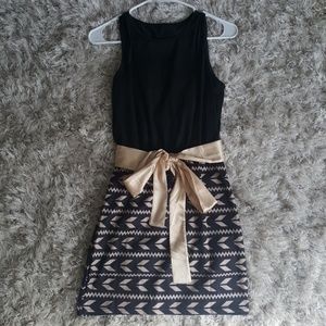 Black/ cream mini dress